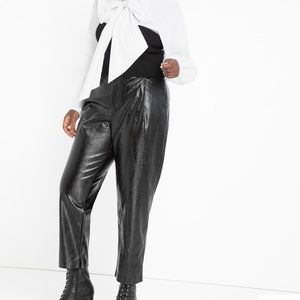 ELOQUII Faux Crocodile Leather Trouser